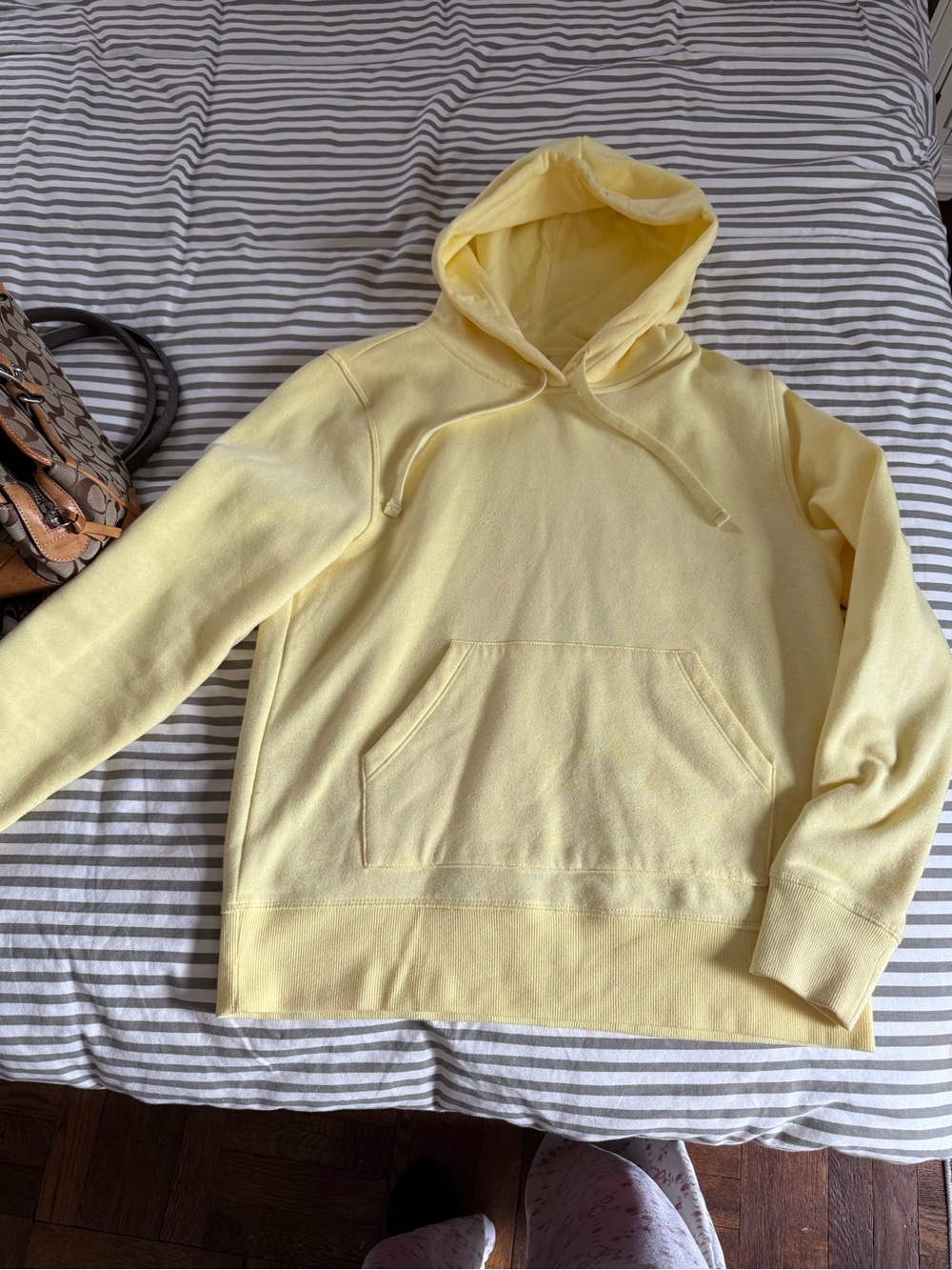 Amazon Essentials Pale Yellow Hooded Pullover Sweatshirt